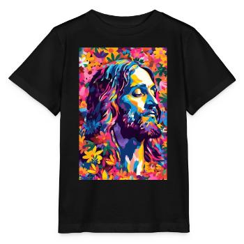 Lebendige Jesus Wandkunst, Digitaler Download, - Stanley/Stella Kinder T-Shirt MINI CREATOR  - Schwarz - Vorne - Mikhail (115cm)