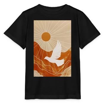 Minimalist Dove Wall Art, Digitaler Download - Stanley/Stella Kinder T-Shirt MINI CREATOR  - Schwarz - Vorne - Mikhail (115cm)