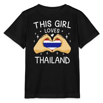 Thailand Fahne Thailändische Flagge Used Look - Stanley/Stella Kinder T-Shirt MINI CREATOR  - Schwarz - Vorne - Mikhail (115cm)