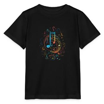 Notes visualized music - Stanley/Stella MINI CREATOR Kids’ T-Shirt - black - Front - Mikhail (115cm)
