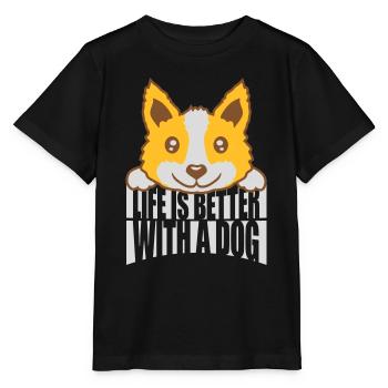 better with a dog - Stanley/Stella MINI CREATOR Kids’ T-Shirt - black - Front - Mikhail (115cm)