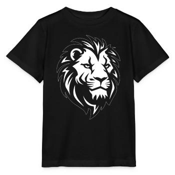 Löwe Löwenkopf Raubtier - Stanley/Stella Kinder T-Shirt MINI CREATOR  - Schwarz - Vorne - Mikhail (115cm)