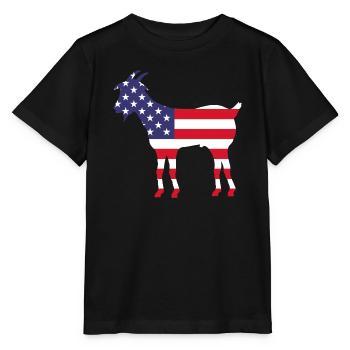 Amerikanische Flaggenziege - Stanley/Stella Kinder T-Shirt MINI CREATOR  - Schwarz - Vorne - Mikhail (115cm)