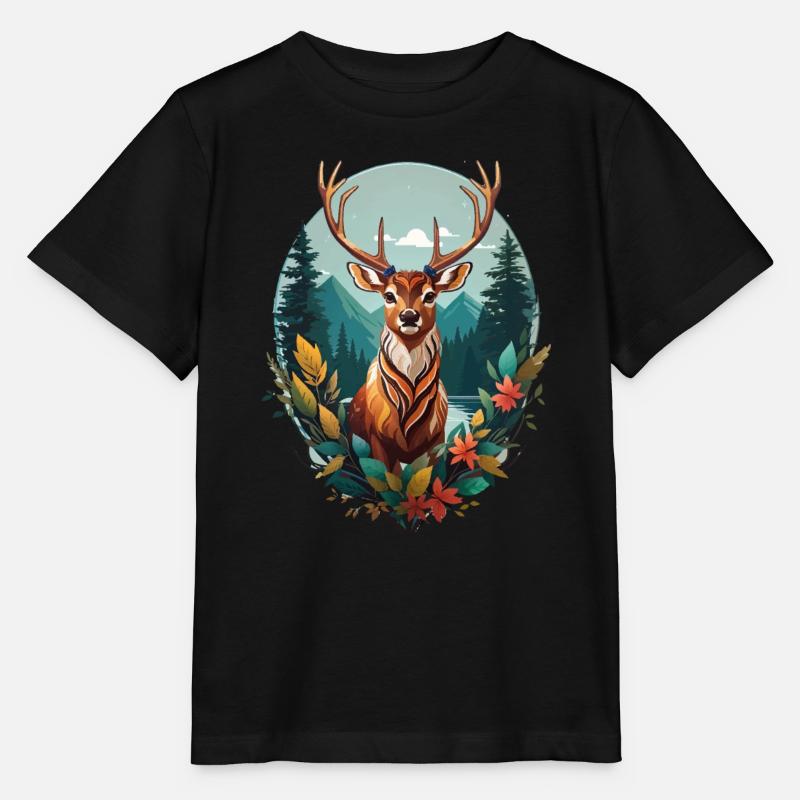 Cerf - T-shirt bio MINI CREATOR Stanley/Stella Enfant - noir