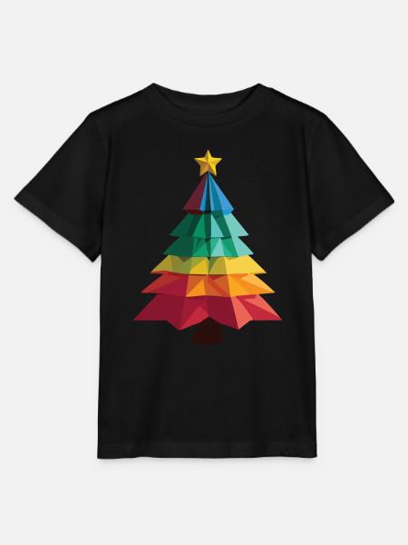 Low-Poly-Weihnachtsbaum - Stanley/Stella Kinder T-Shirt MINI CREATOR - Schwarz
