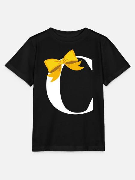 Buchstabe c gelbe Schleife - Stanley/Stella Kinder T-Shirt MINI CREATOR - Schwarz
