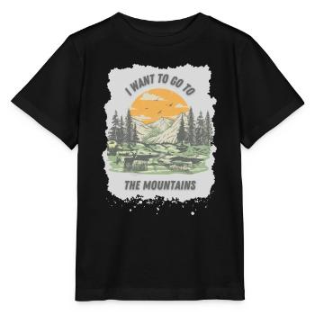 Berge, ich will in die Berge - Stanley/Stella Kinder T-Shirt MINI CREATOR  - Schwarz - Vorne - Mikhail (115cm)