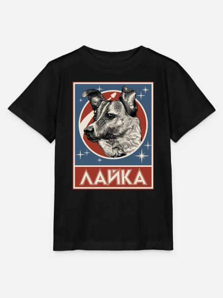 Sowjetischer Weltraumhund Laika - Stanley/Stella Kinder T-Shirt MINI CREATOR  - Schwarz