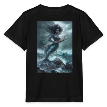 Meerjungfrau Mythologie Meer Geschenk - Stanley/Stella Kinder T-Shirt MINI CREATOR  - Schwarz - Vorne - Mikhail (115cm)
