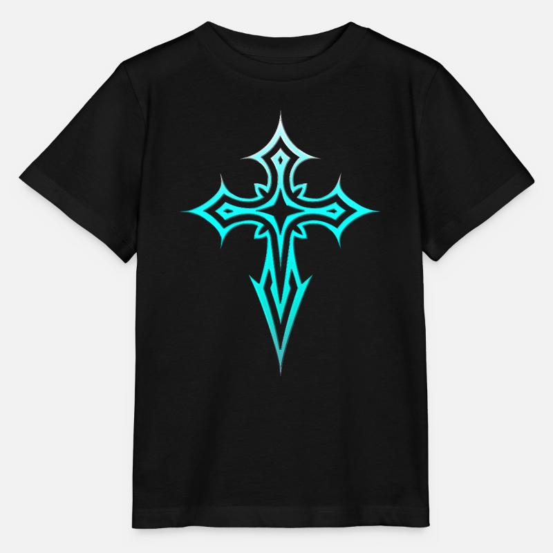 Croix gothique Y2K Emo Croix Gothique Esthétique Tribal - T-shirt bio MINI CREATOR Stanley/Stella Enfant - noir