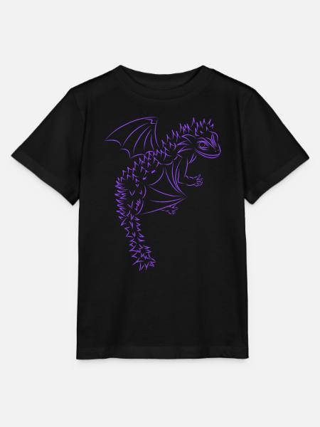 Nuri der kleine Drache, lila - Stanley/Stella Kinder T-Shirt MINI CREATOR  - Schwarz
