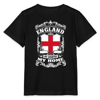 England - My country - My home - T-shirt bio MINI CREATOR Stanley/Stella Enfant - noir - Devant - Mikhail (115cm)