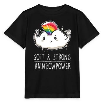 Rainbow cloud creative gift funny power - Stanley/Stella MINI CREATOR Kids’ T-Shirt - black - Front - Mikhail (115cm)