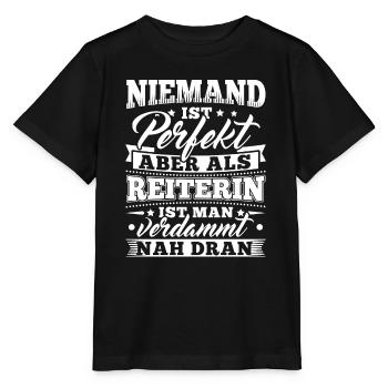 Lustiges Reiten Reiter Reit Shirt - Stanley/Stella Kinder T-Shirt MINI CREATOR  - Schwarz - Vorne - Mikhail (115cm)