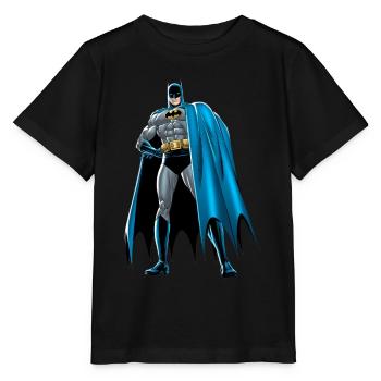 Batman blauer Umhang Pose - Stanley/Stella Kinder T-Shirt MINI CREATOR  - Schwarz - Vorne - Mikhail (115cm)