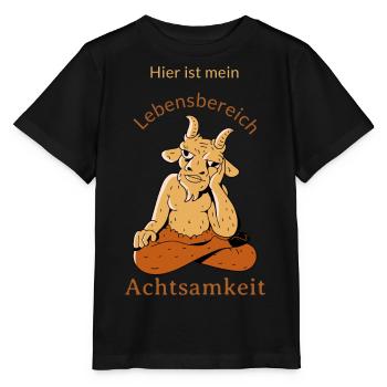 Hier ist mein Lebensbereich Achtsamkeit - Stanley/Stella Kinder T-Shirt MINI CREATOR  - Schwarz - Vorne - Mikhail (115cm)