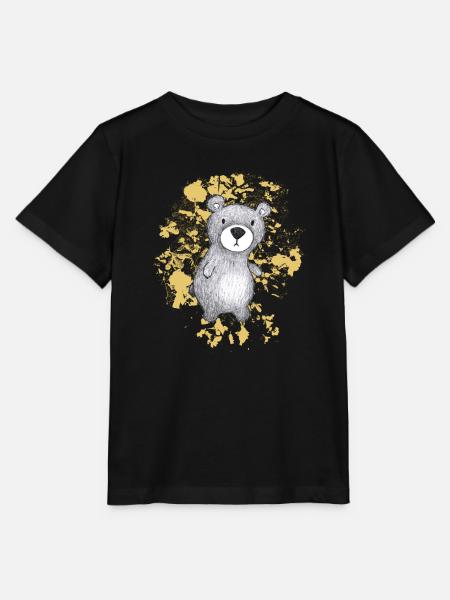 Bär mit honiggelben Blättern - Stanley/Stella Kinder T-Shirt MINI CREATOR - Schwarz