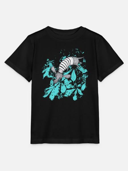 Dackel mit türkisen Blättern - Stanley/Stella Kinder T-Shirt MINI CREATOR - Schwarz