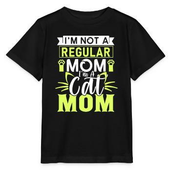 I m not a regular mom i m a cat mom - Stanley/Stella MINI CREATOR Kids’ T-Shirt - black - Front - Mikhail (115cm)