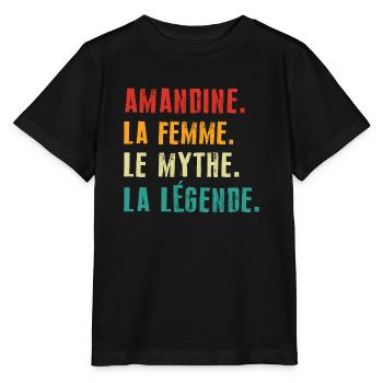 Amandine the woman the myth the legend - Stanley/Stella MINI CREATOR Kids’ T-Shirt - black - Front - Mikhail (115cm)