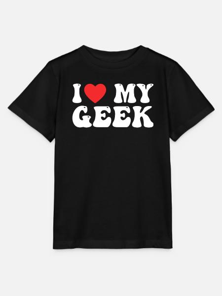 Ich liebe meinen Geek - Stanley/Stella Kinder T-Shirt MINI CREATOR  - Schwarz