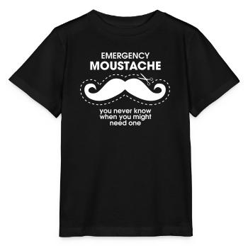 Emergency Moustache - Stanley/Stella MINI CREATOR Kids’ T-Shirt - black - Front - Mikhail (115cm)