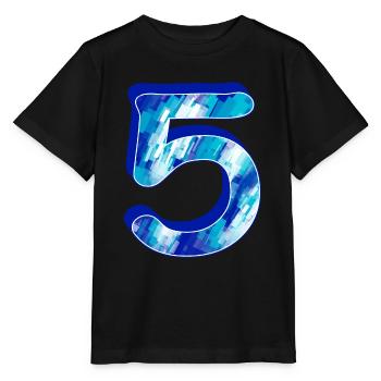 Anniversaire 5 bleu - T-shirt bio MINI CREATOR Stanley/Stella Enfant - noir - Devant - Mikhail (115cm)