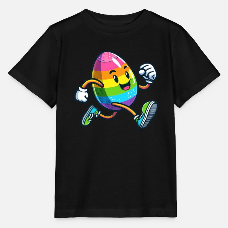 Ostern Osterei Süß Comic Cartoon Jogger Marathon - Stanley/Stella Kinder T-Shirt MINI CREATOR  - Schwarz