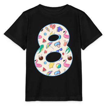 HOLIDAY NUMBER 8 YEARS SUMMER 8TH BIRTHDAY - Stanley/Stella MINI CREATOR Kids’ T-Shirt - black - Front - Mikhail (115cm)