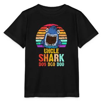 Idée cadeau Oncle Hai Shark - T-shirt bio MINI CREATOR Stanley/Stella Enfant - noir - Devant - Mikhail (115cm)