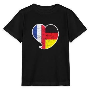 Cadeau d'amour de coeur France & Allemagne - T-shirt bio MINI CREATOR Stanley/Stella Enfant - noir - Devant - Mikhail (115cm)