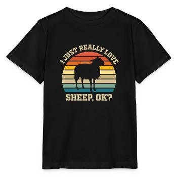 Sheep - shepherd shepherd gift idea - Stanley/Stella MINI CREATOR Kids’ T-Shirt - black - Front - Mikhail (115cm)