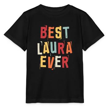 Beste Laura aller Zeiten Beliebte Retro-Geburtsnamen Laura - Stanley/Stella Kinder T-Shirt MINI CREATOR  - Schwarz - Vorne - Mikhail (115cm)