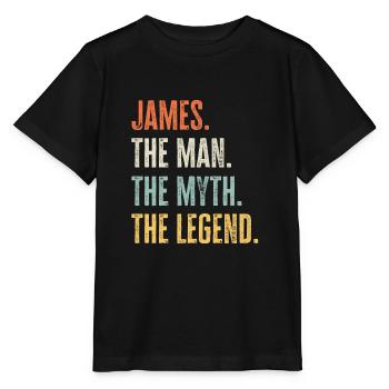 James, Man Myth Legend, Funny Best Name James - Stanley/Stella MINI CREATOR Kids’ T-Shirt - black - Front - Mikhail (115cm)