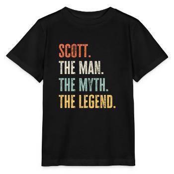 Scott, Man Myth Legend, Funny Best Name Scott - Stanley/Stella MINI CREATOR Kids’ T-Shirt - black - Front - Mikhail (115cm)