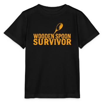 Wooden Spoon Survivor Champion Funny - Stanley/Stella MINI CREATOR Kids’ T-Shirt - black - Front - Mikhail (115cm)