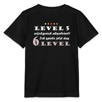 6. Geburtstag Level 6 - Stanley/Stella Kinder T-Shirt MINI CREATOR  - Schwarz - Vorne - Mikhail (115cm)