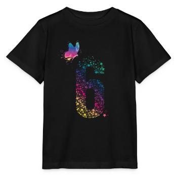 Butterfly - j’ai enfin 6 ans - T-shirt bio MINI CREATOR Stanley/Stella Enfant - noir - Devant - Mikhail (115cm)