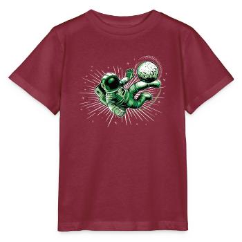 Fußball Astronaut - Stanley/Stella Kinder T-Shirt MINI CREATOR  - Burgunderrot - Vorne - Kain (125cm)