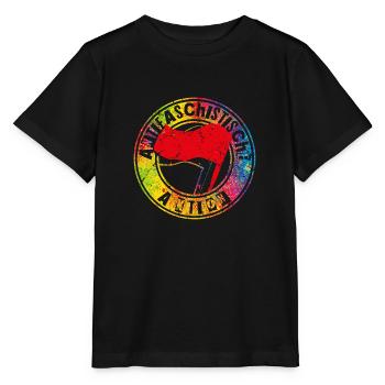 Anti-fascist action - Stanley/Stella MINI CREATOR Kids’ T-Shirt - black - Front - Mikhail (115cm)