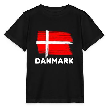 Le Danemark avec le drapeau national - T-shirt bio MINI CREATOR Stanley/Stella Enfant - noir - Devant - Mikhail (115cm)