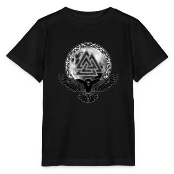 Raven Valknut Pleine Lune - T-shirt bio MINI CREATOR Stanley/Stella Enfant - noir - Devant - Mikhail (115cm)