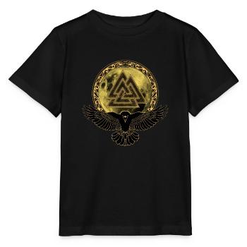 Raven Valknut Pleine Lune - T-shirt bio MINI CREATOR Stanley/Stella Enfant - noir - Devant - Mikhail (115cm)
