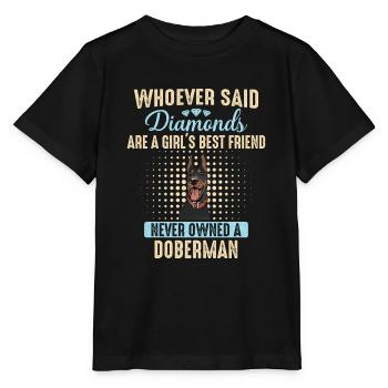 Doberman Pinscher Dog - Stanley/Stella MINI CREATOR Kids’ T-Shirt - black - Front - Mikhail (115cm)