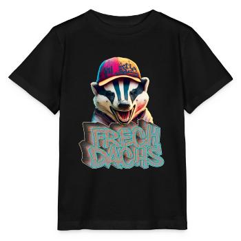 Frechdachs- Frecher Dachs Graffiti Style - Stanley/Stella Kinder T-Shirt MINI CREATOR  - Schwarz - Vorne - Mikhail (115cm)
