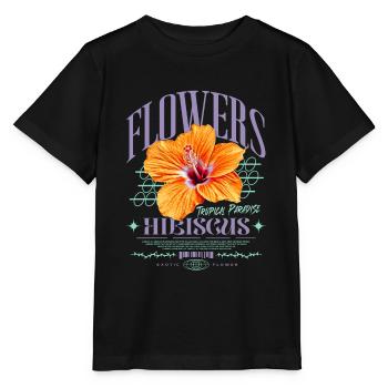 Hibiscus Flower Hibiscus Flower - Stanley/Stella MINI CREATOR Kids’ T-Shirt - black - Front - Mikhail (115cm)