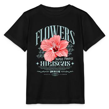 Hibiscus Flower Hibiscus Flower - Stanley/Stella MINI CREATOR Kids’ T-Shirt - black - Front - Mikhail (115cm)