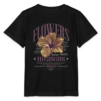 Hibiscus Flower Hibiscus Flower - Stanley/Stella MINI CREATOR Kids’ T-Shirt - black - Front - Mikhail (115cm)