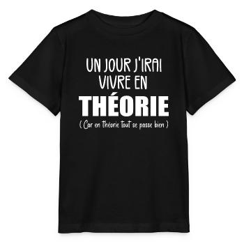 Un Jour J'irai Vivre en Théorie - T-shirt bio MINI CREATOR Stanley/Stella Enfant - noir - Devant - Mikhail (115cm)