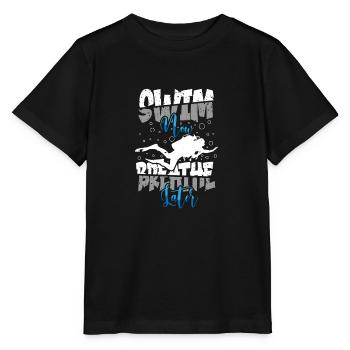Schwimmer Präsent Wassersport Schwimmen Tauchen - Stanley/Stella Kinder T-Shirt MINI CREATOR  - Schwarz - Vorne - Mikhail (115cm)